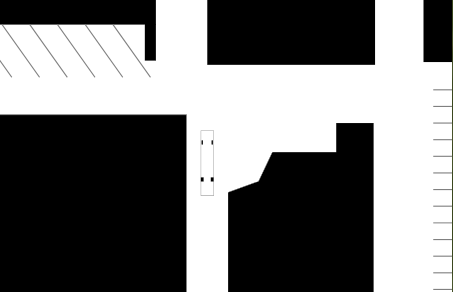 top view outline of a schoolbus and parking lot